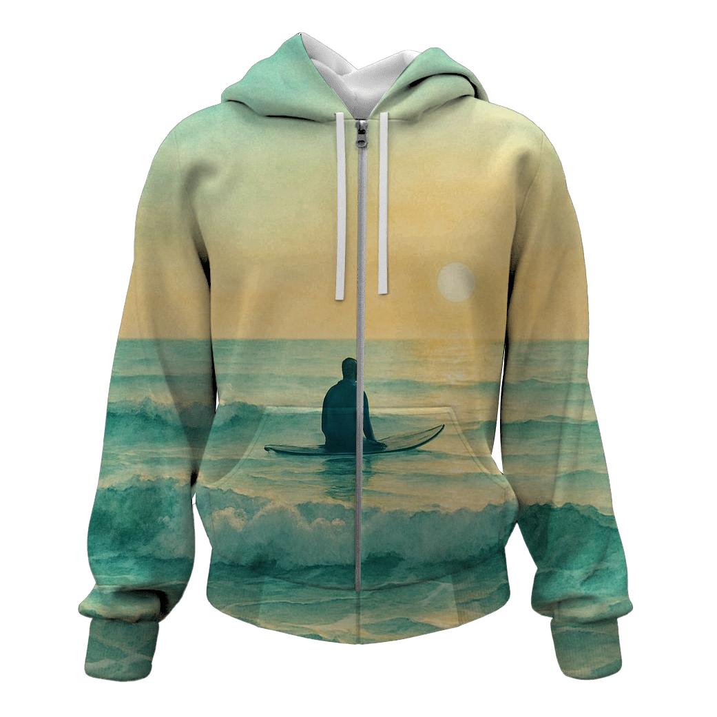 Coastal Surf Meditation zip-up hoodies