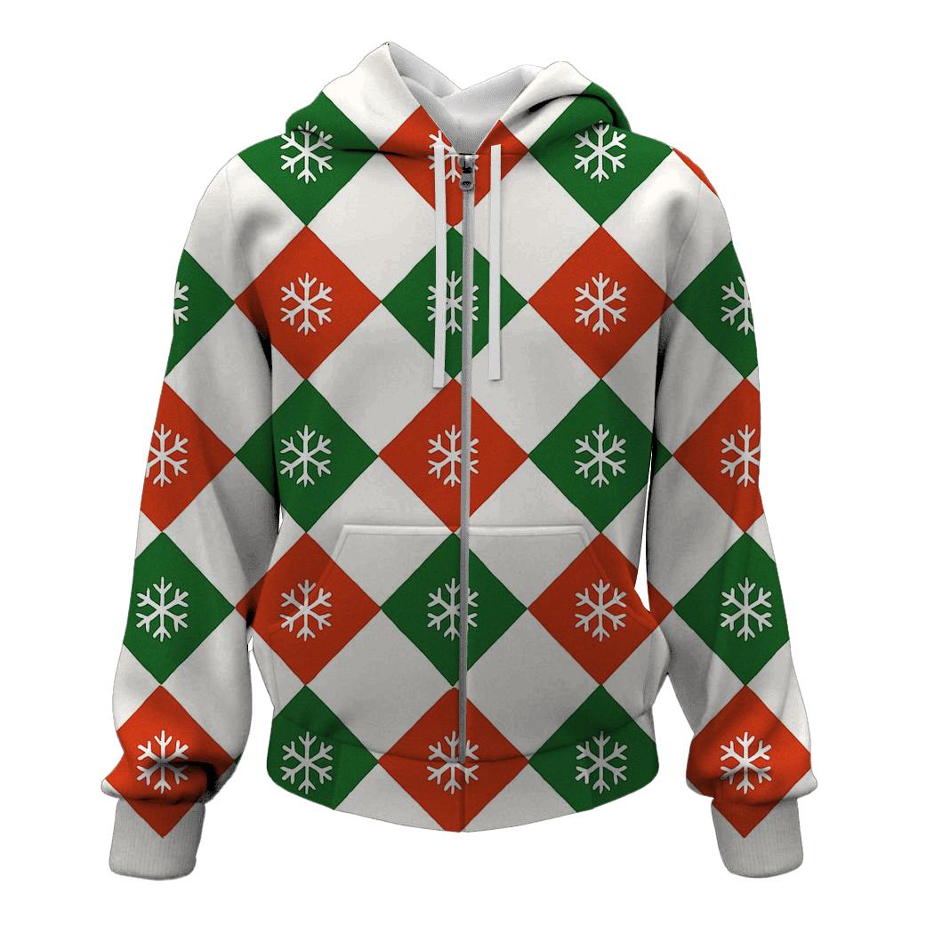 Diamond Snow Motif Grid hoodie trends
