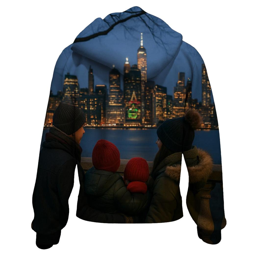 Brooklyn Promenade Winter Twilight embroidered hoodies