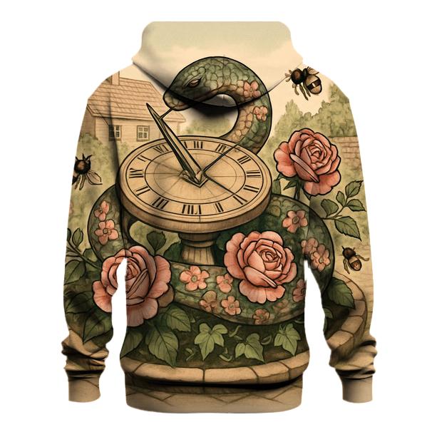 Garden Sundial Ouroboros graphic hoodies