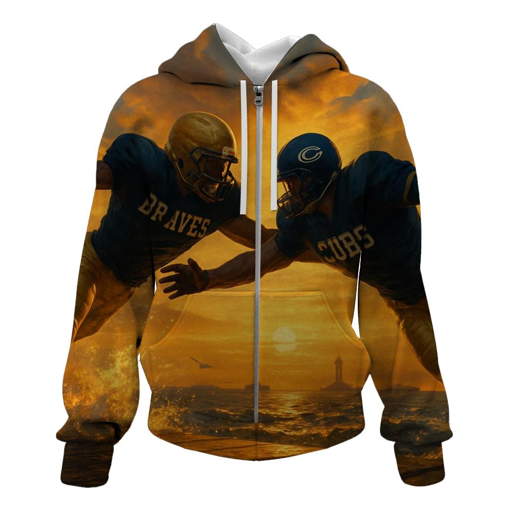 Sunset Pier Blitz printed hoodies