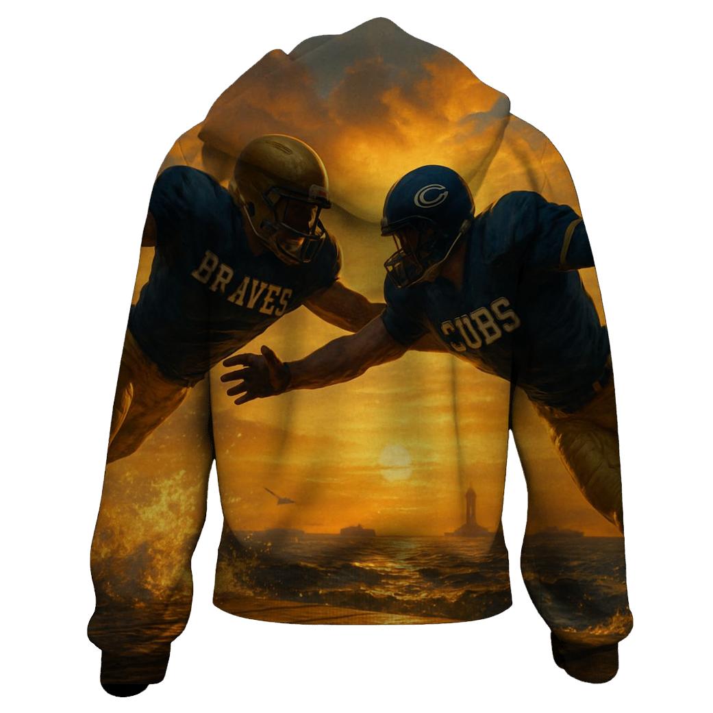 Sunset Pier Blitz printed hoodies