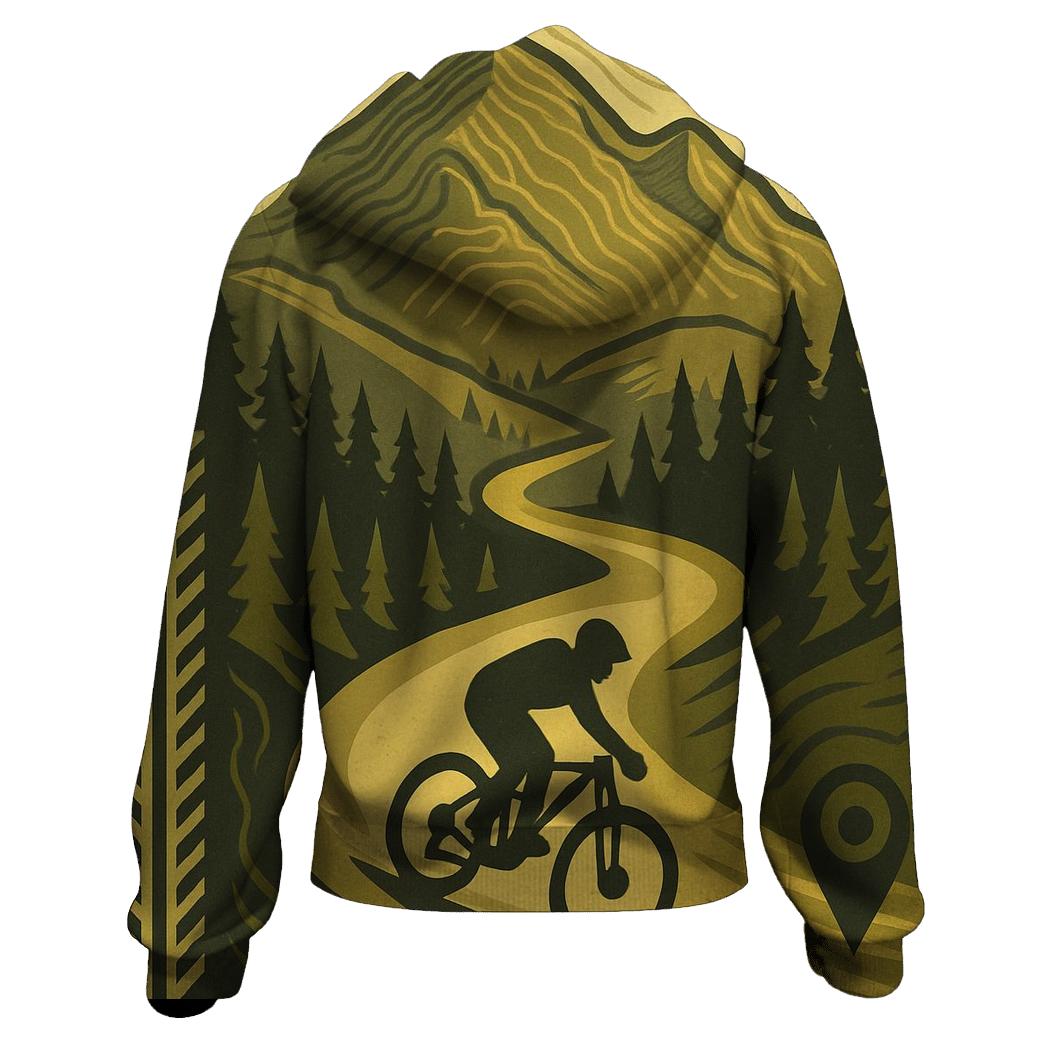 Mountain Biking Trail Map zip-up hoodies