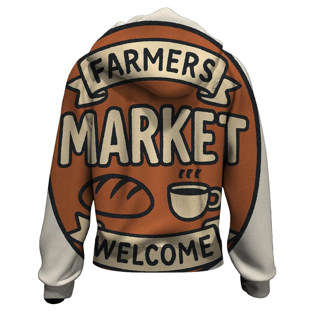 Hand Lettered Market Badge premium hoodies
