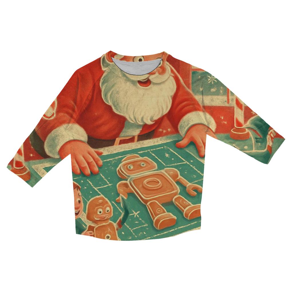 Santas Gingerbread Workshop trendy 3/4 sleeve tops