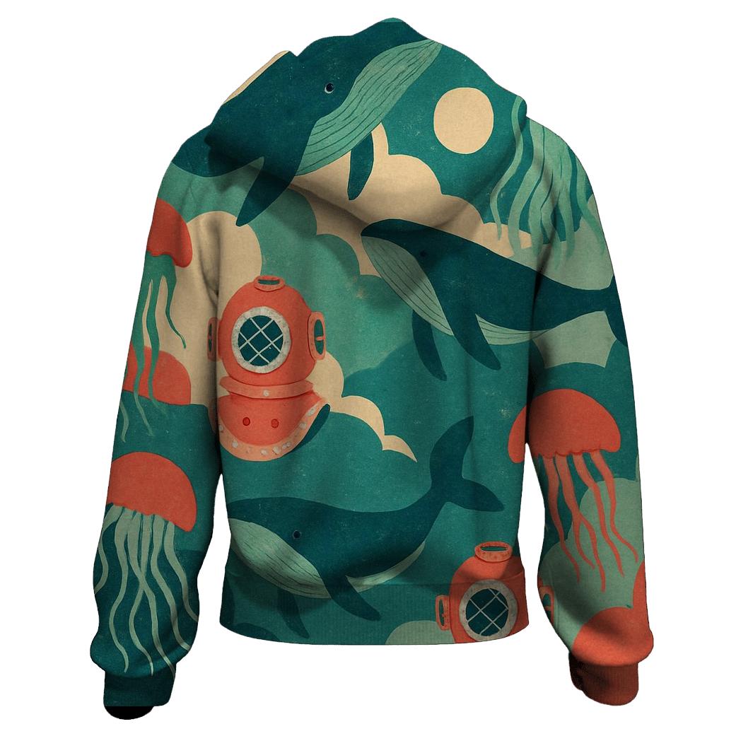 Surreal Marine Collage lightweight hoodies