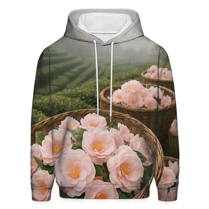 Tea Garden Camellia Harvest embroidered hoodies