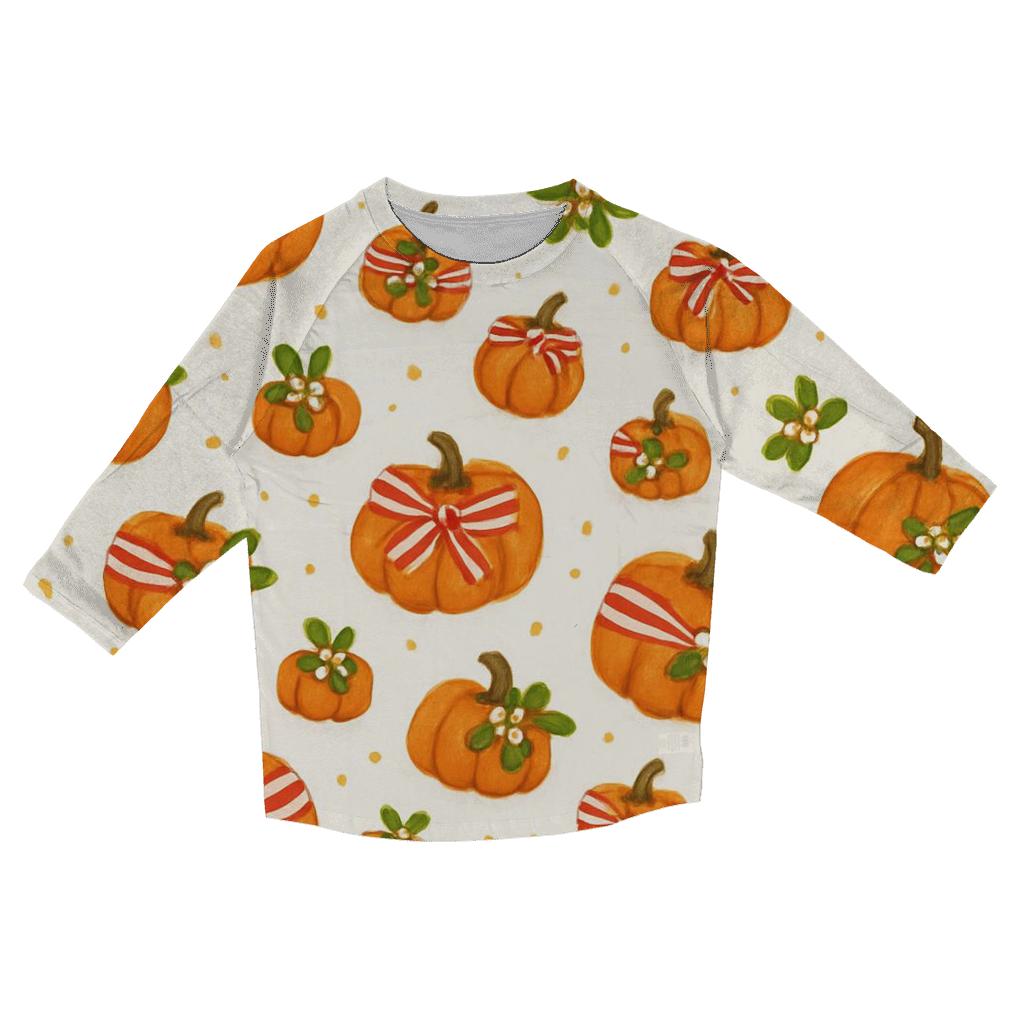 Candy Stripe Pumpkin Scatter personalized 3/4 sleeve tees