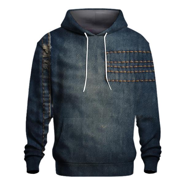 Worn Denim Texture Background embroidered hoodies