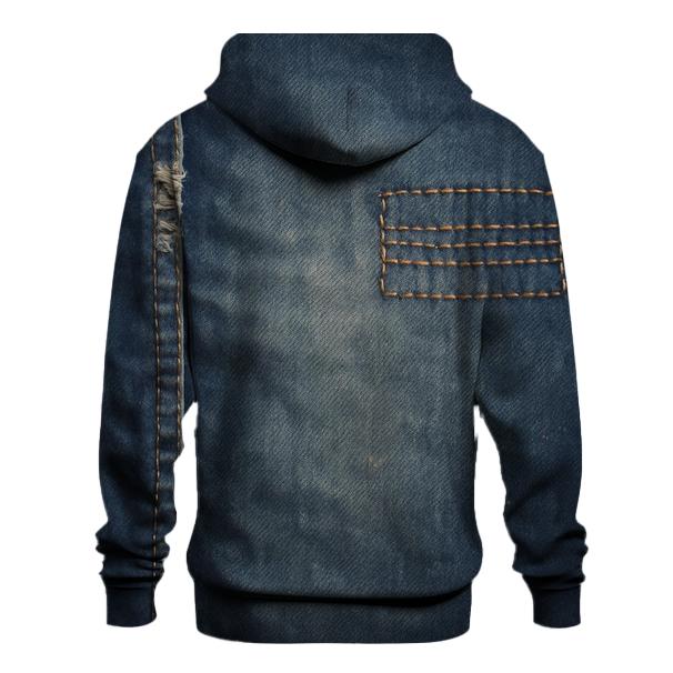 Worn Denim Texture Background embroidered hoodies