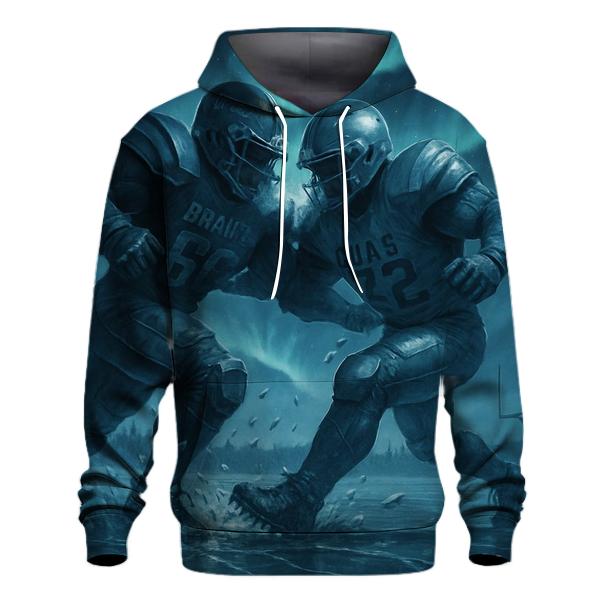 Frozen Lake Faceoff printed hoodies