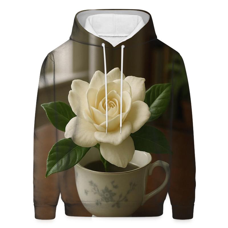 Tea Cup Gardenia Indoor Still Life hoodie trends
