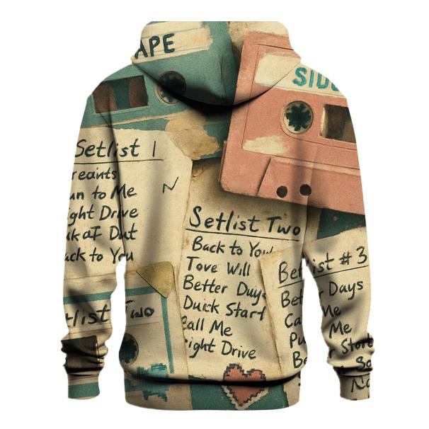 Cassette Tape Mixtape Collage printed hoodies