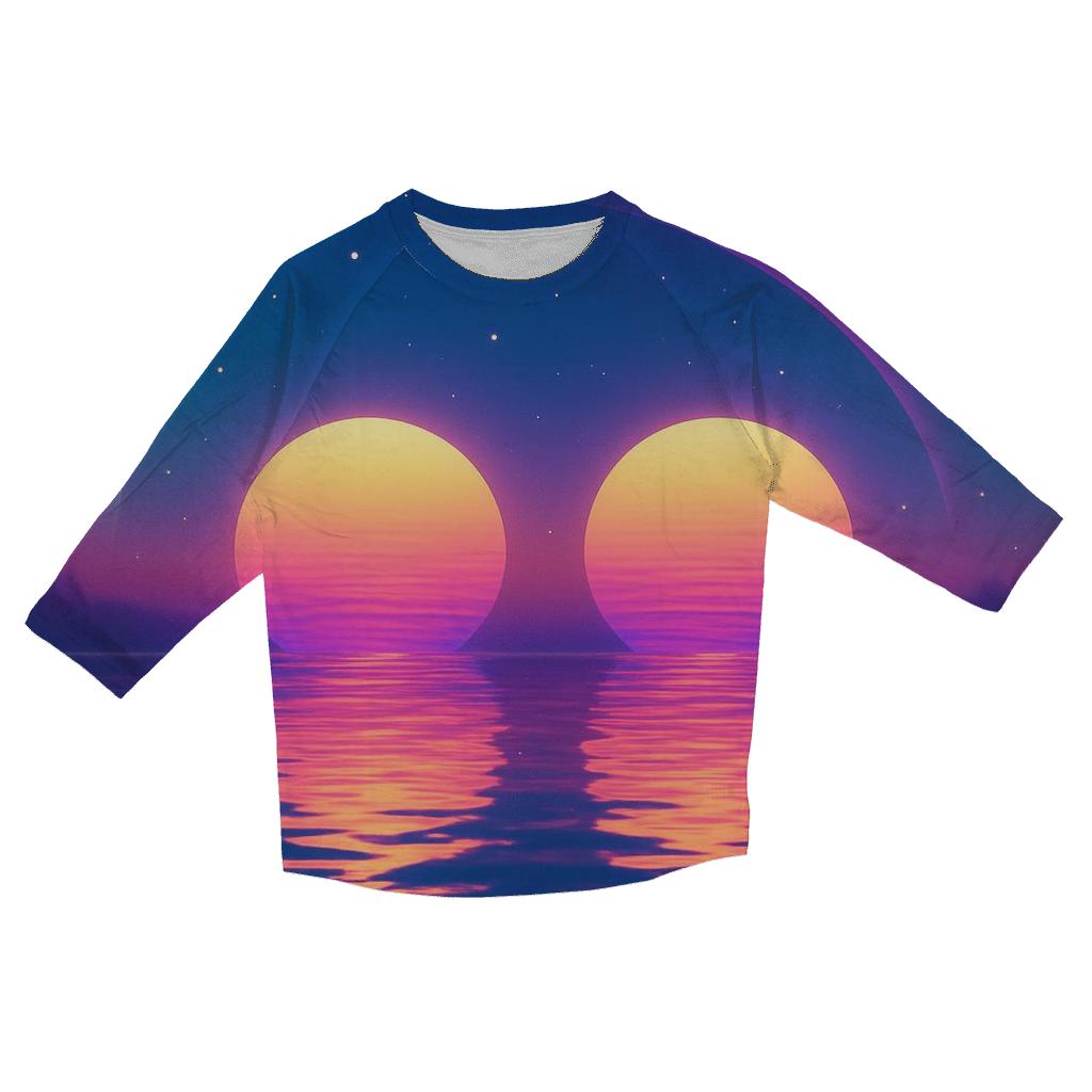 Twin Suns Reflection casual three quarter sleeve shirts