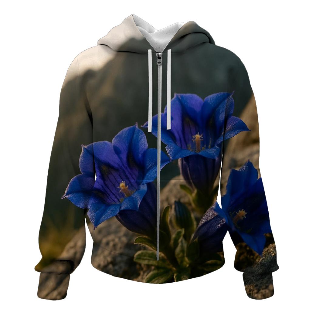 Dawn Glory Of Alpine Gentians lightweight hoodies