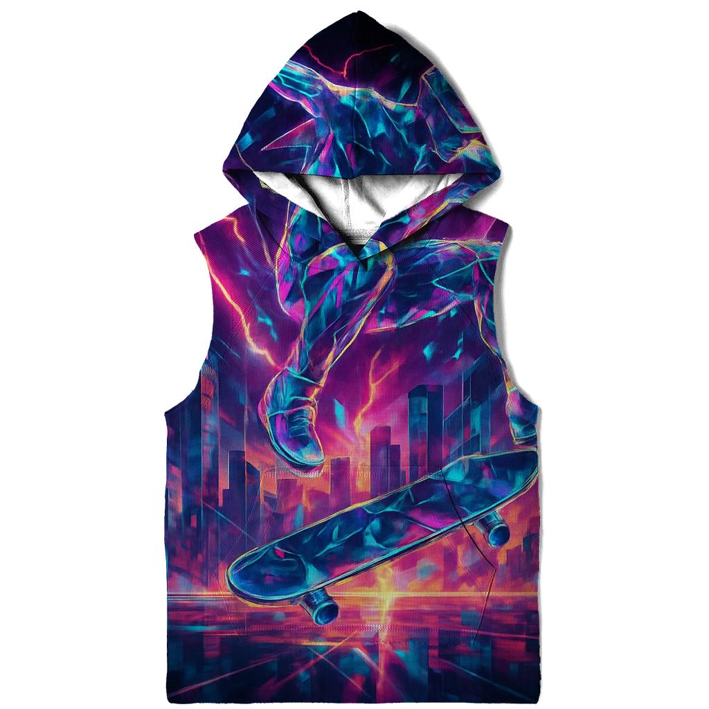 Crystal Skateboarder Mirage graphic hoodies