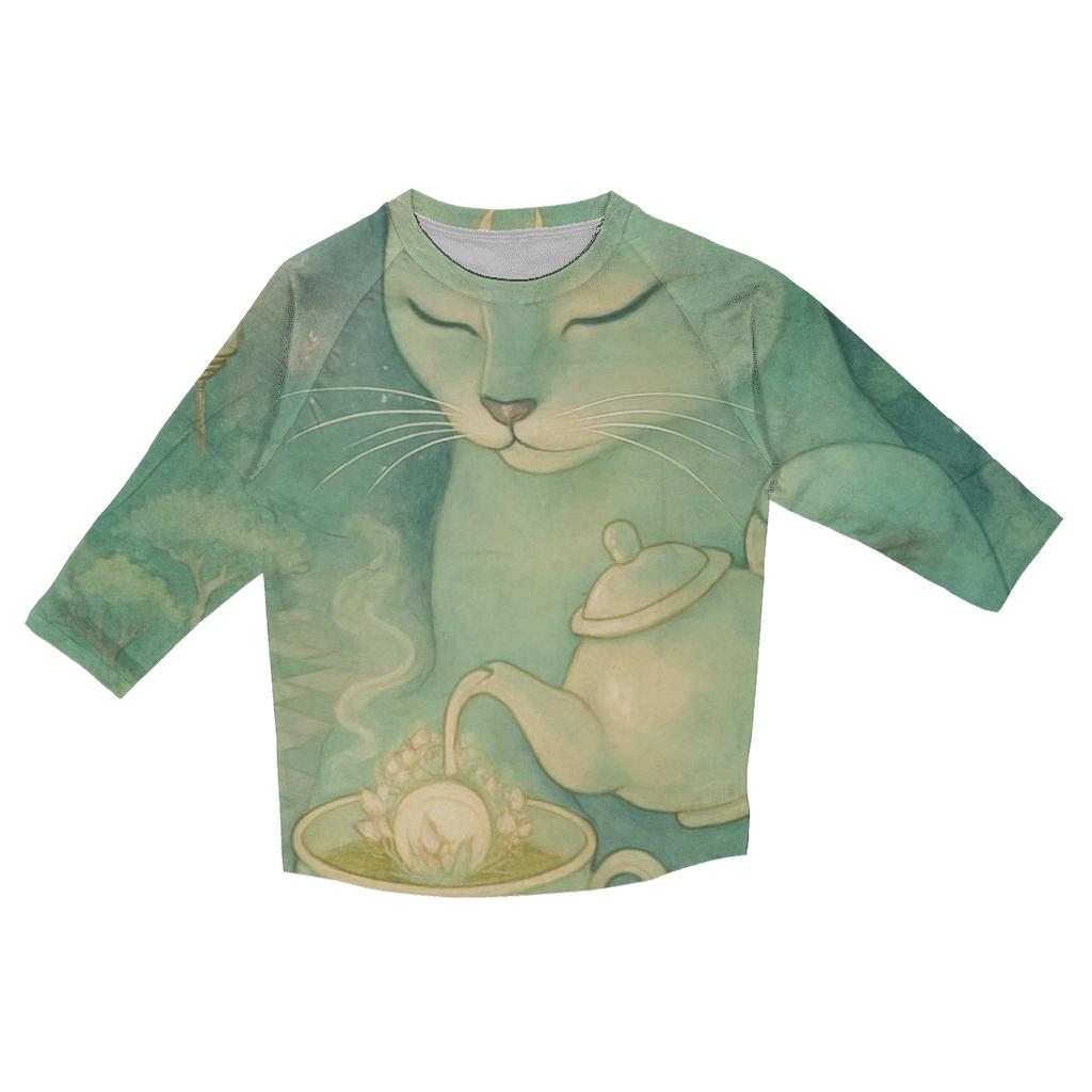 Mystic Tea Garden Familiar casual three quarter sleeve shirts