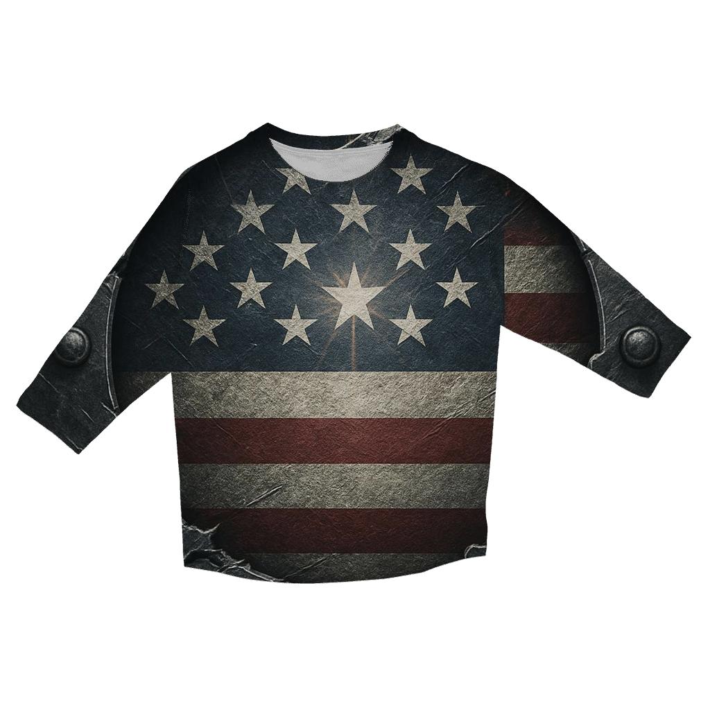 Steel And Stars Emblem cotton quarter sleeve shirts