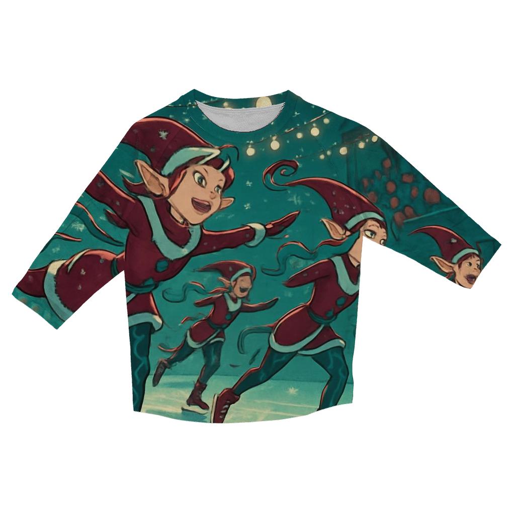 Elf Skate Parade personalized 3/4 sleeve tees
