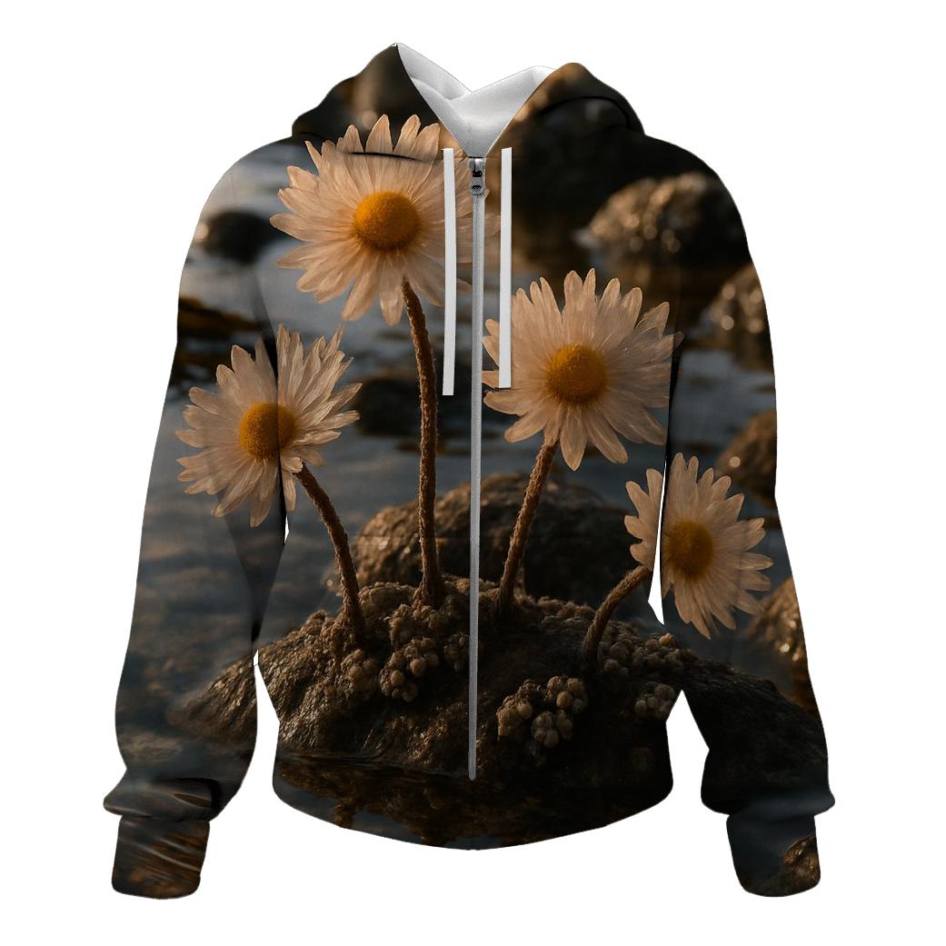 Tidal Pool Anemone Blossom zip-up hoodies