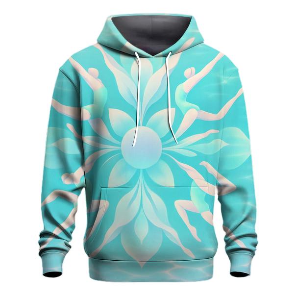 Synchronized Swimming Waveforms embroidered hoodies