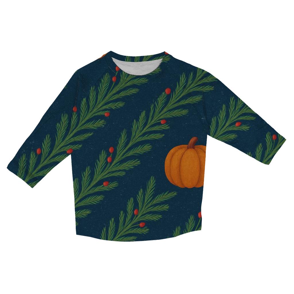Bough And Pumpkin Alternating Chevron stylish quarter sleeve tops