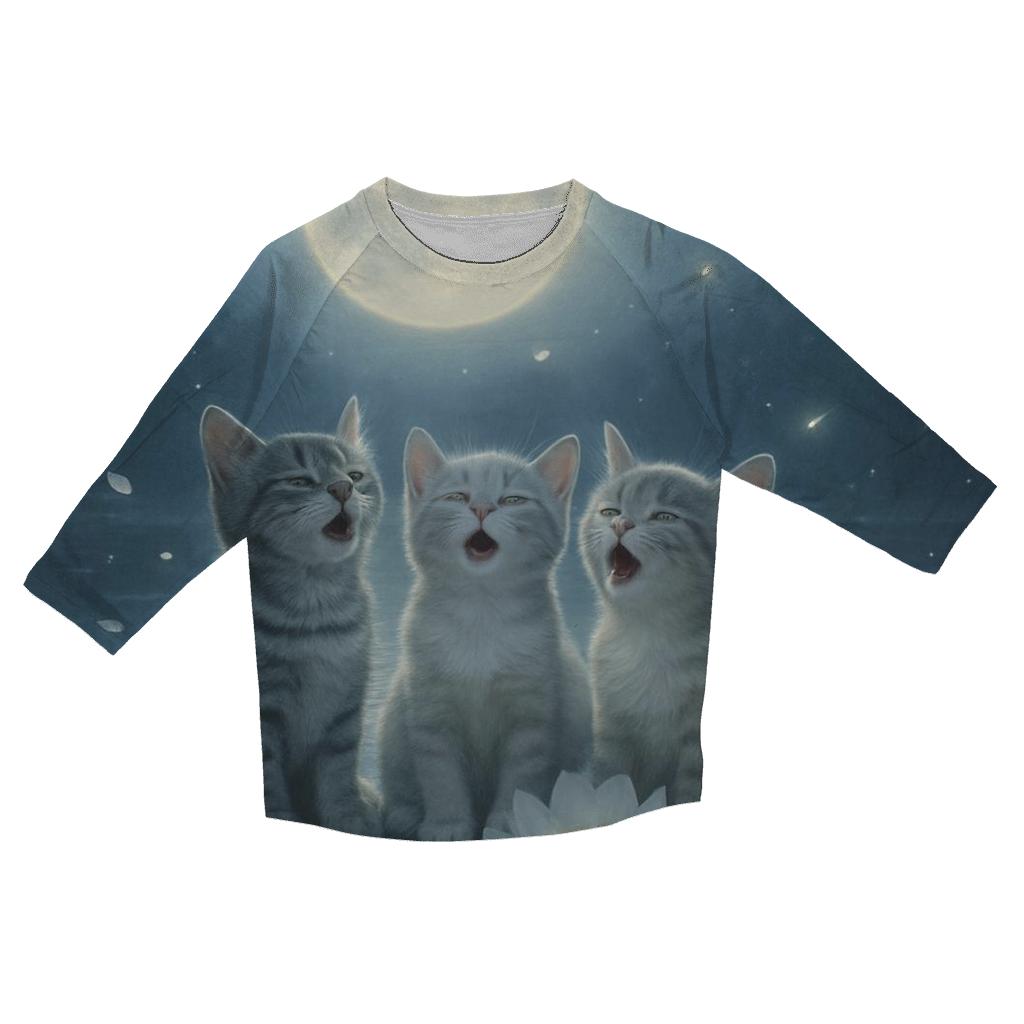 Moonlight Floral Kitty Chorus personalized 3/4 sleeve tees