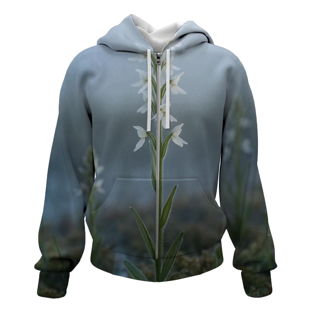 Bog Orchid Morning Fog printed hoodies