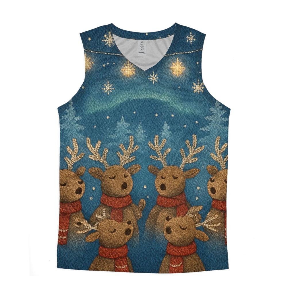Starlit Reindeer Choir graphic print tank tops