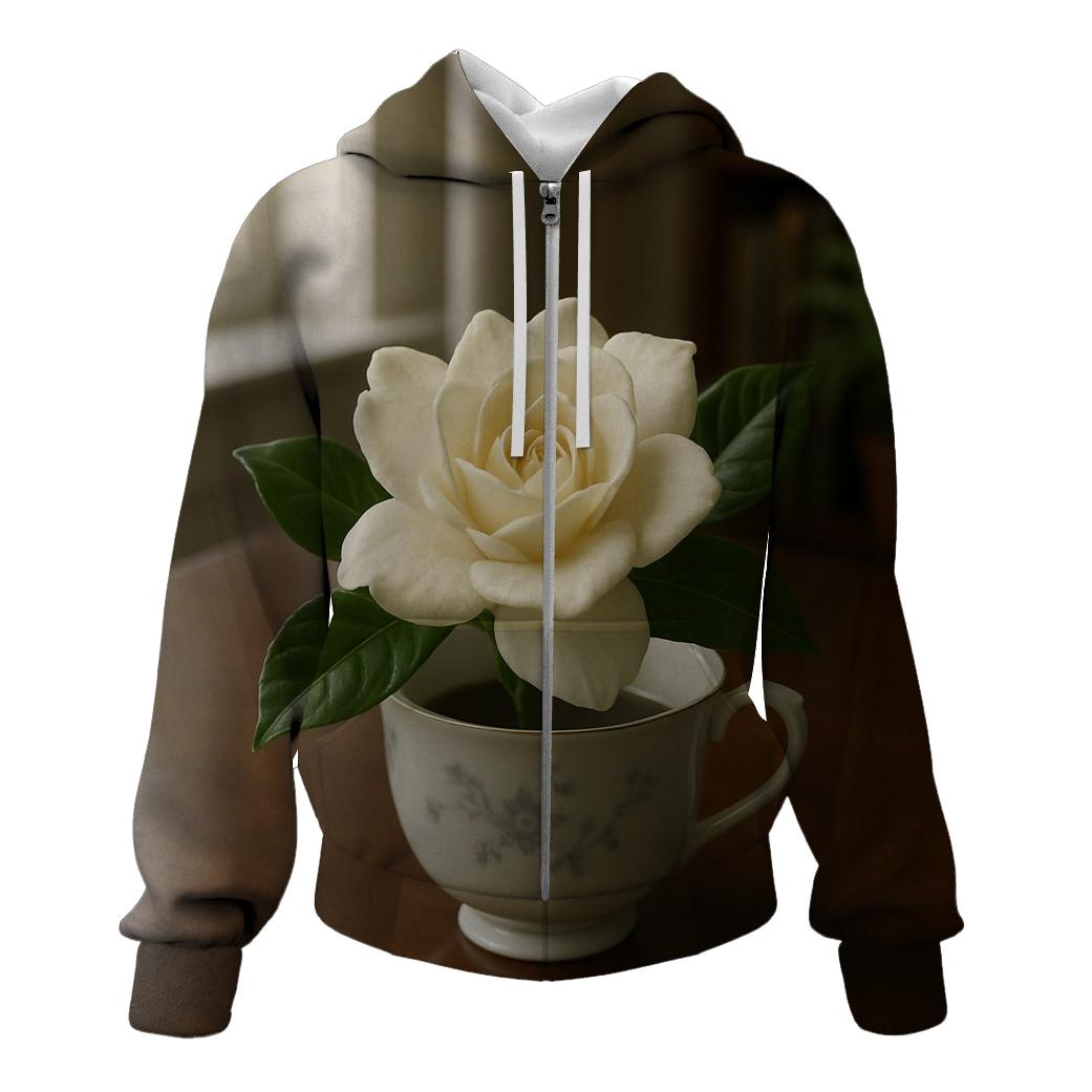 Tea Cup Gardenia Indoor Still Life hoodie designs