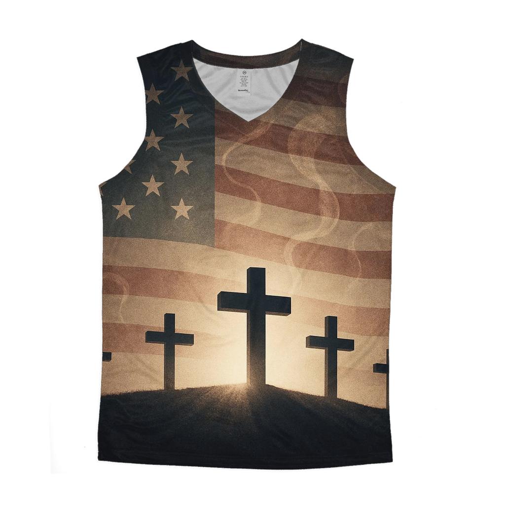 Memorial Beacon Cross sports performance tank tops