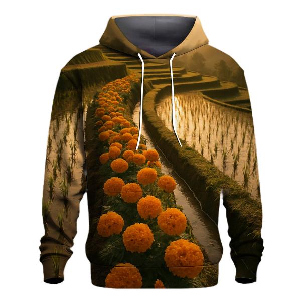 Rice Terrace Marigold Border graphic hoodies