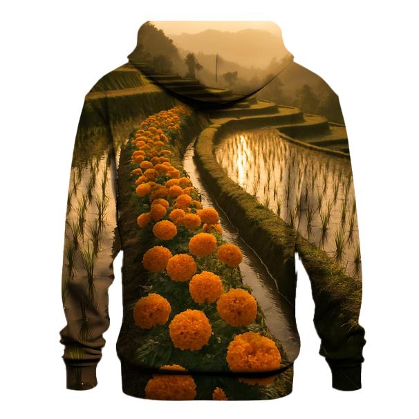 Rice Terrace Marigold Border graphic hoodies