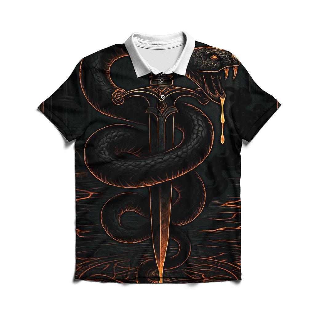 Serpent And Dagger Of The Abyss casual sports polo shirts