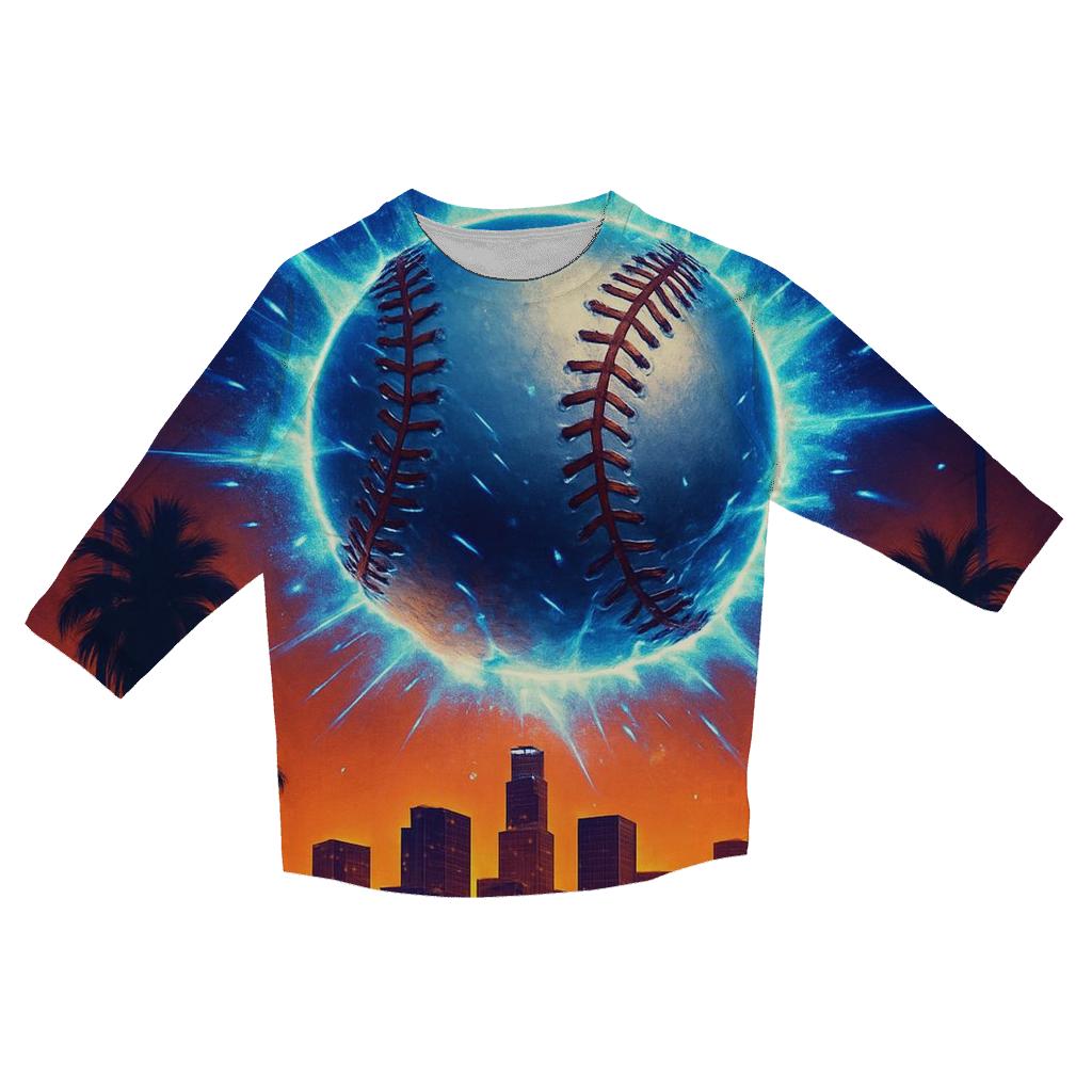 Dodger Skyline Smash designer 3/4 sleeve blouses
