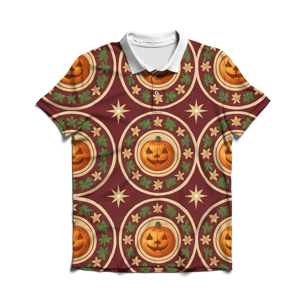 Ornament Pumpkin Radial Medallion branded logo polo shirts
