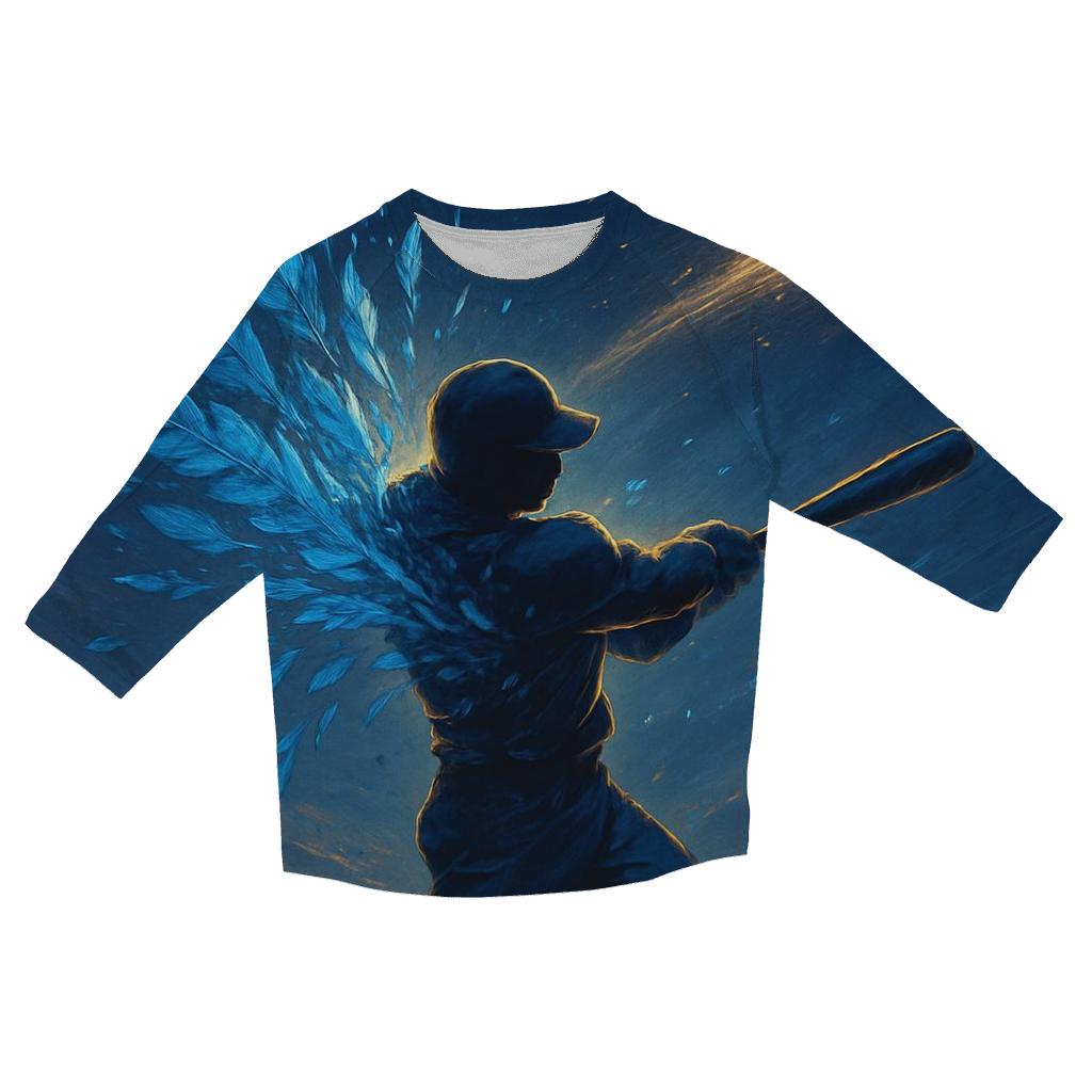 Feathered Home Run Blue Jays stylish quarter sleeve tops