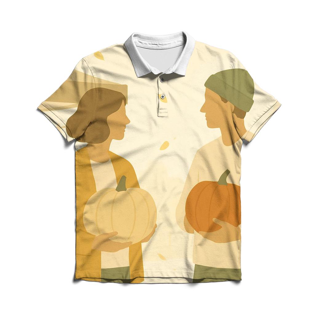 Pumpkin Market Stroll casual sports polo shirts