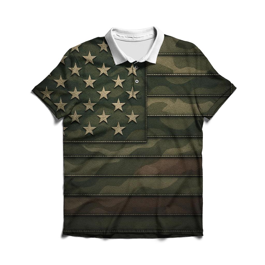 Camouflage Stars stylish collar polo tees