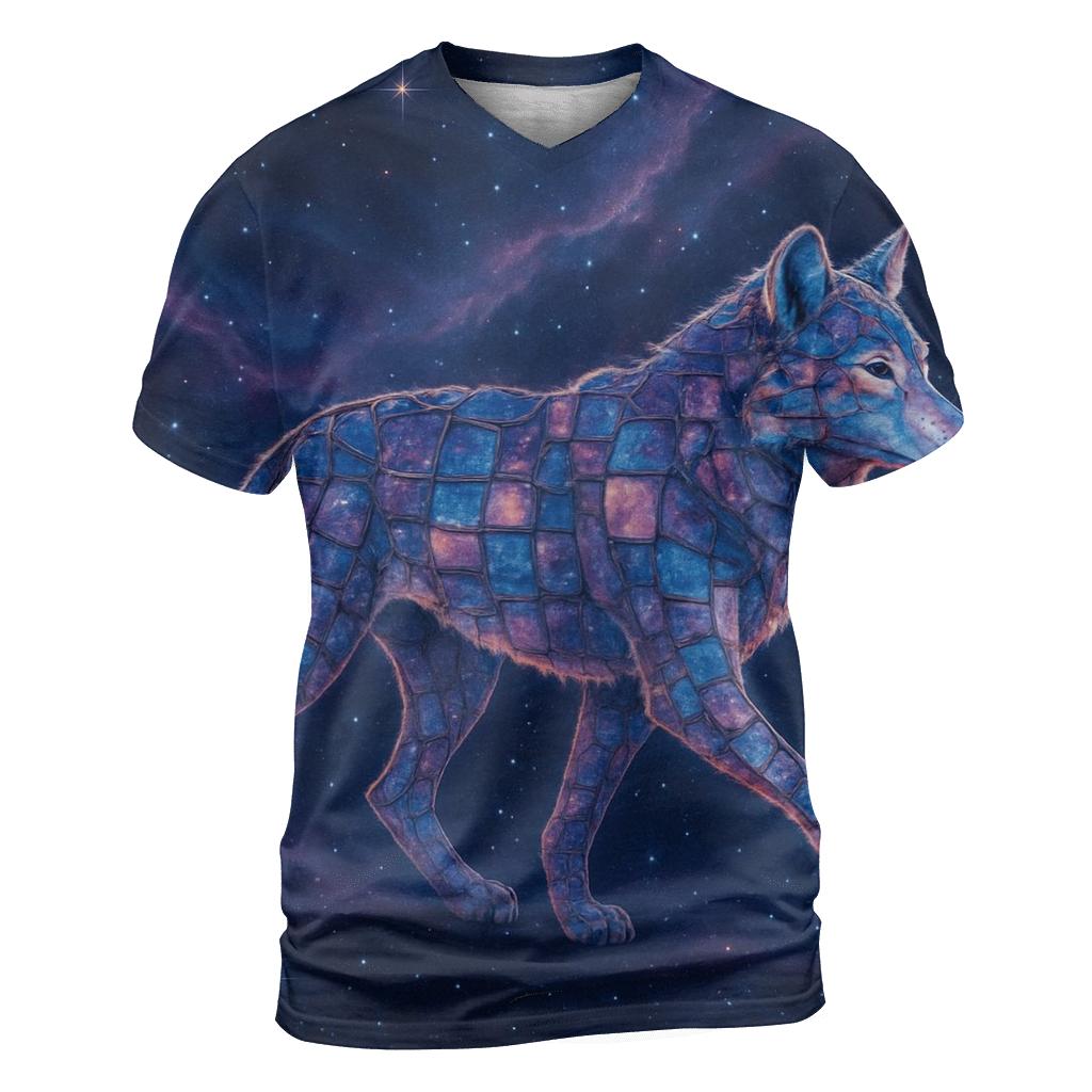 Starlit Mosaic Wolf trendy printed shirt styles