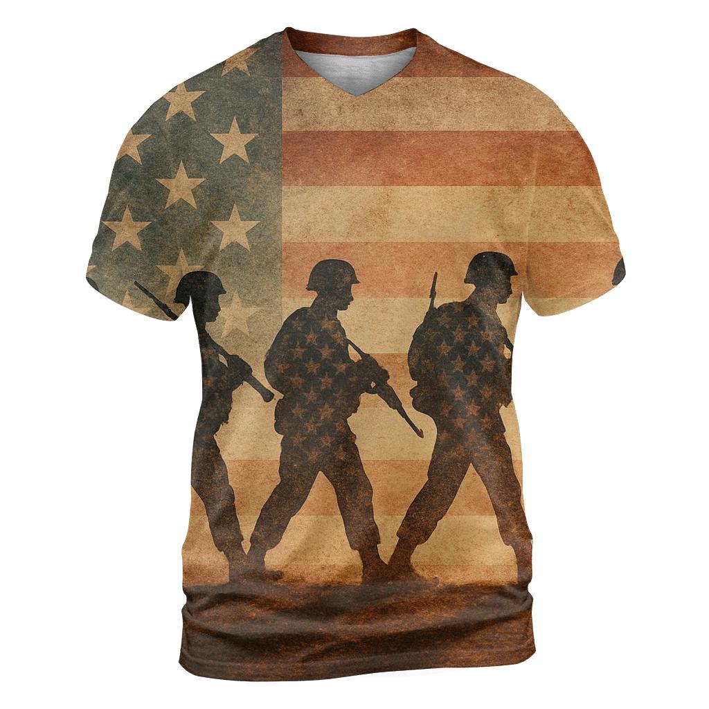 Veteran Mosaic creative print fashion shirts