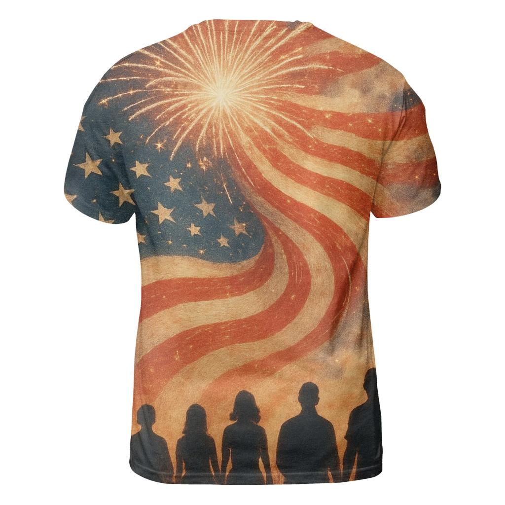 Firework Cascade statement graphic shirts