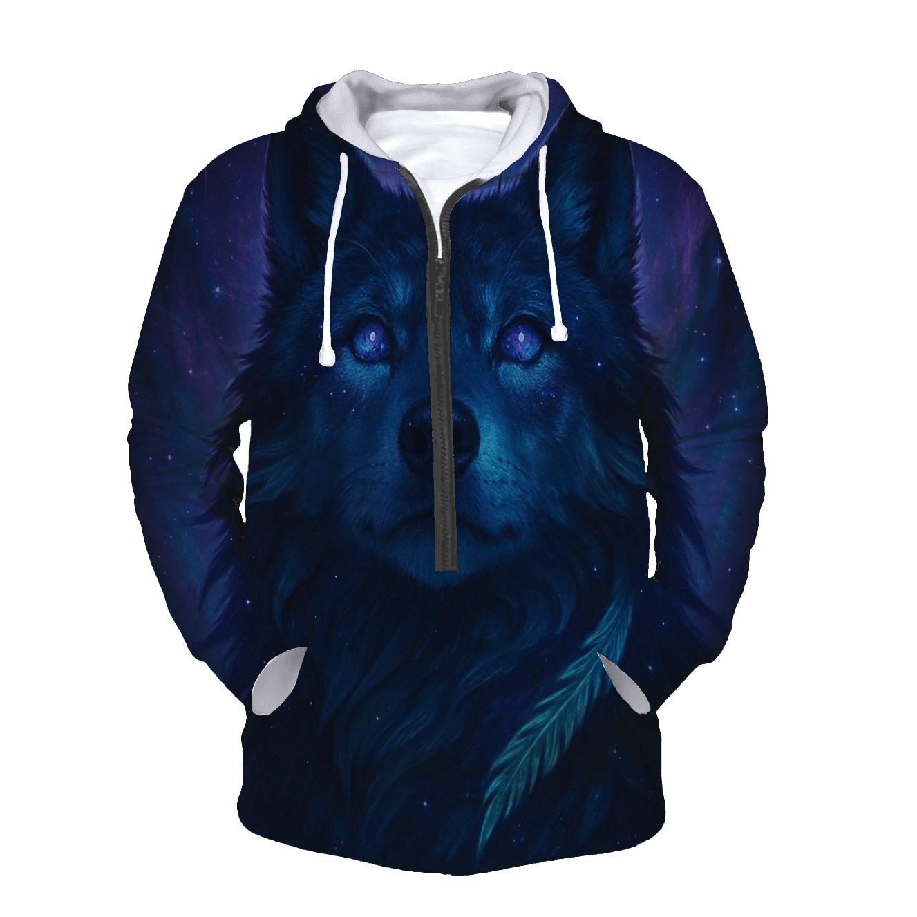 Nebula Sentinel Wolf hoodie styles