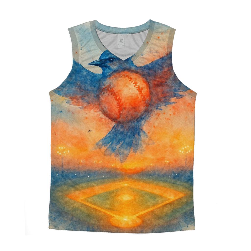 Blue Jays Flight Over Diamond sports performance tank tops