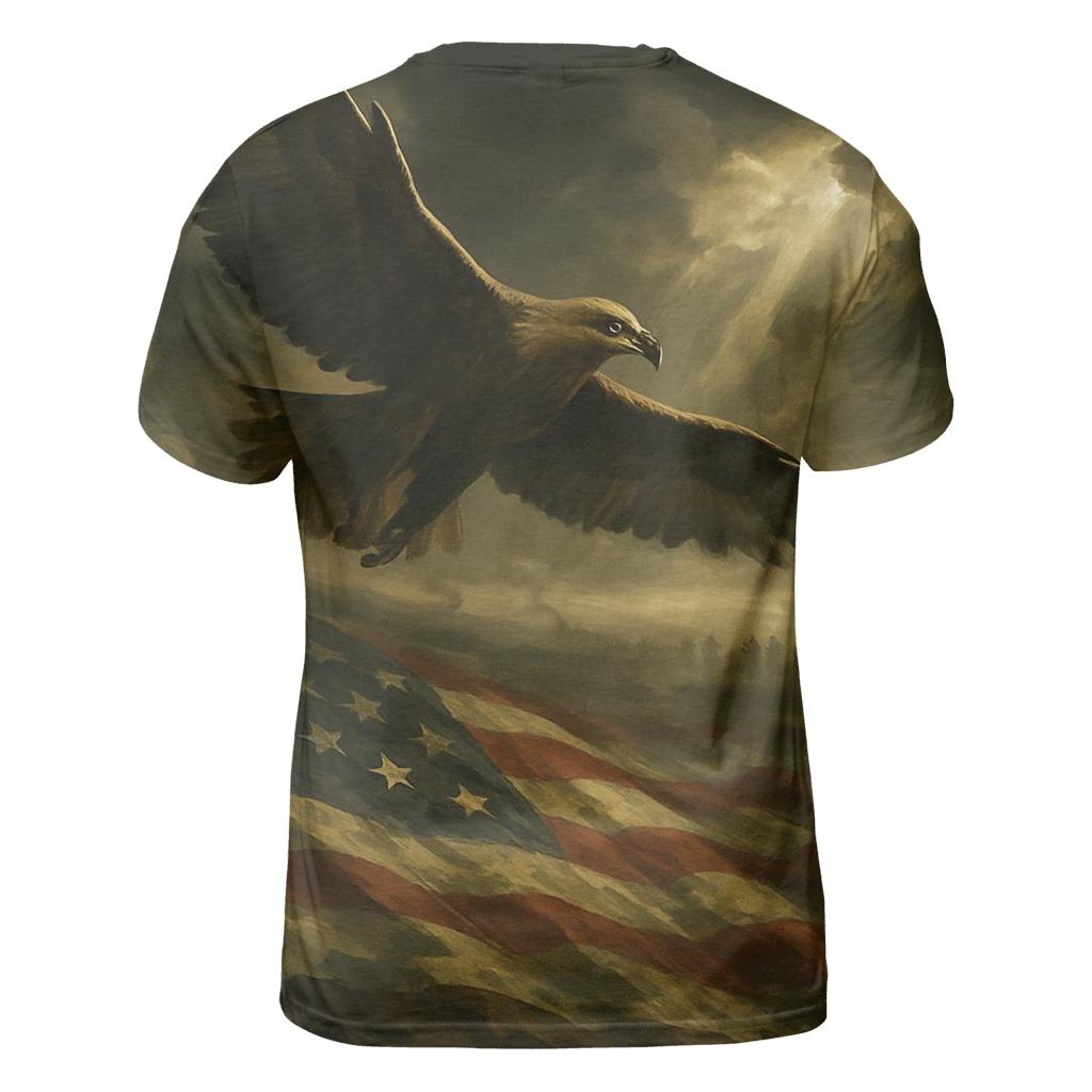 Eagle Over Valor Field artistic all-over print tops