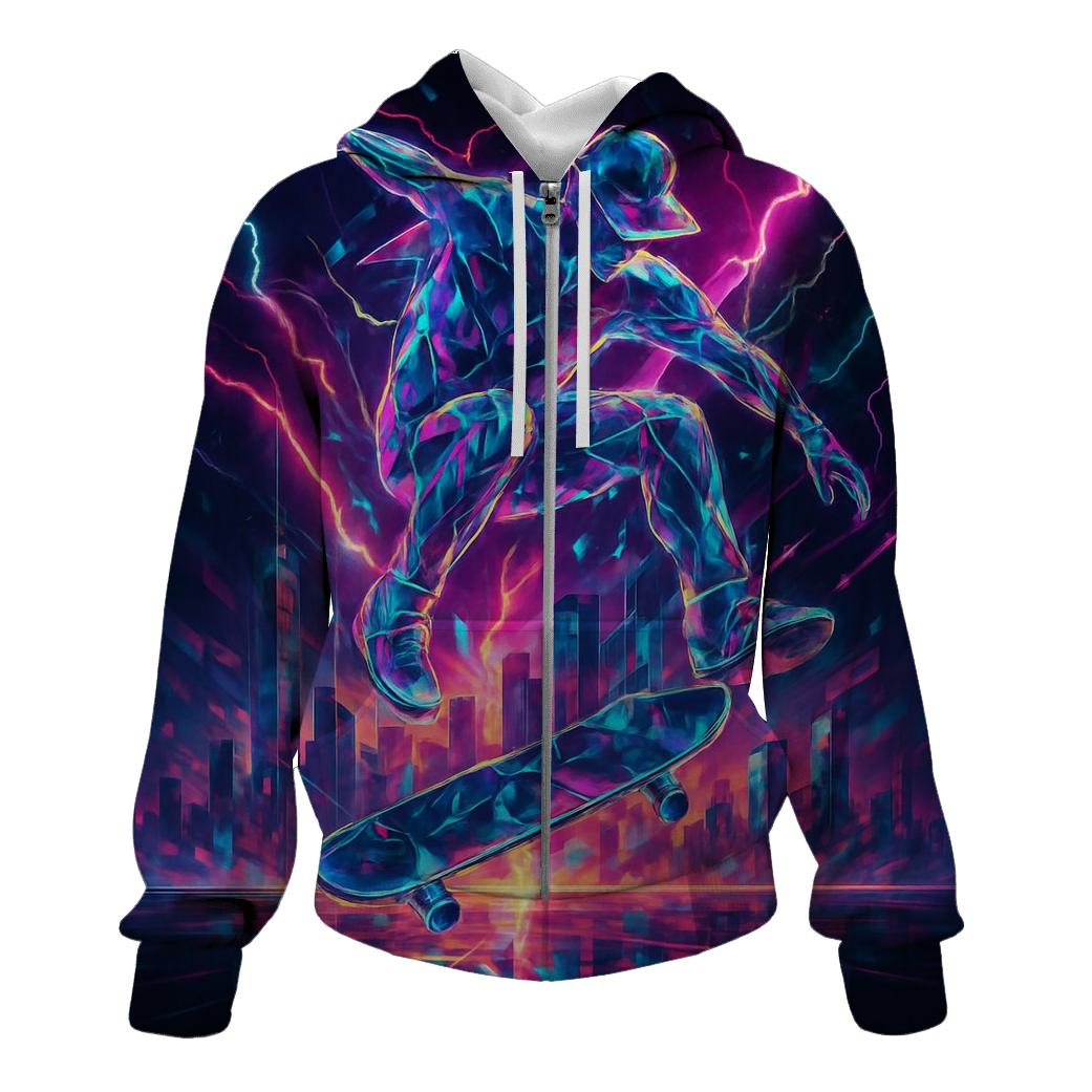 Crystal Skateboarder Mirage printed hoodies