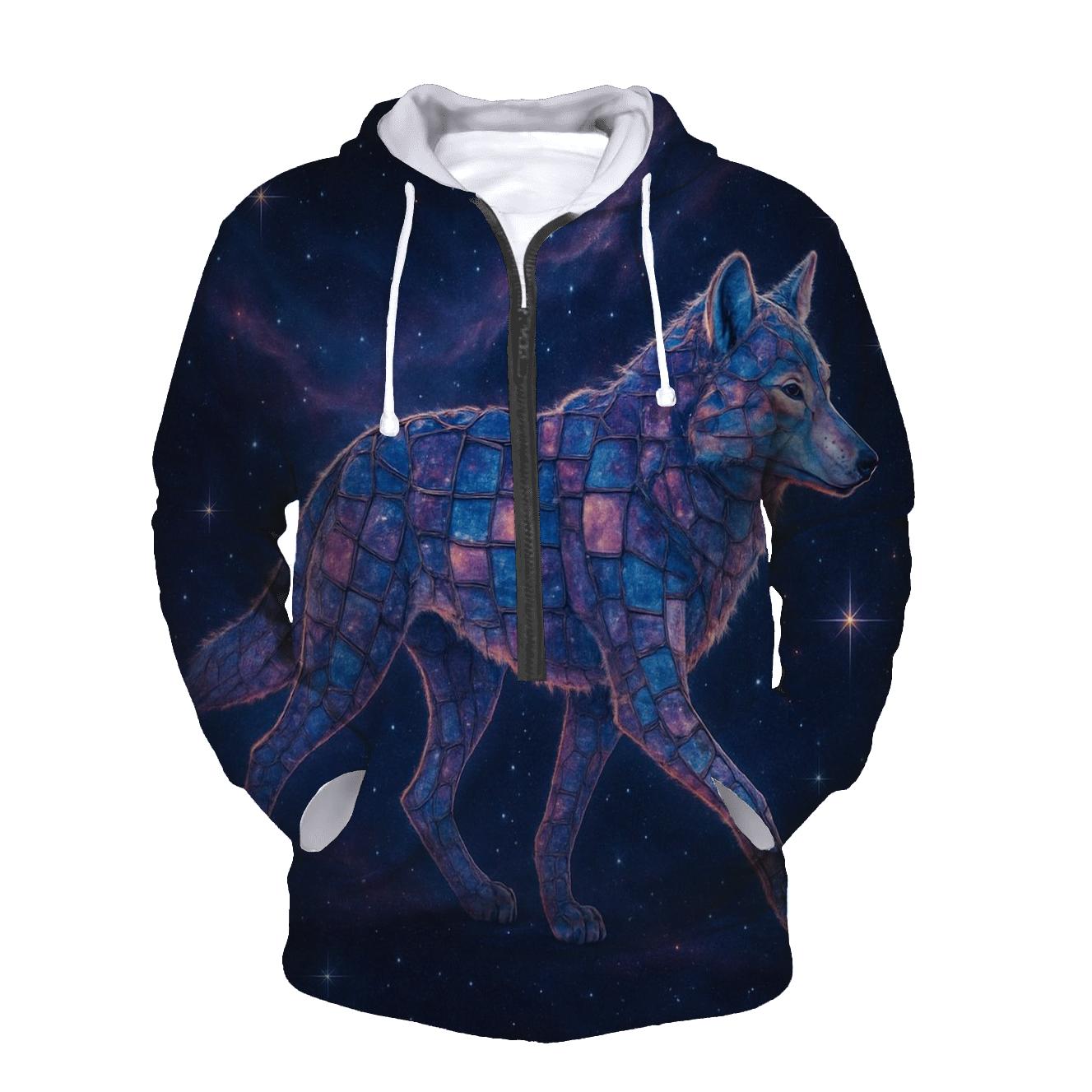 Starlit Mosaic Wolf custom hoodies