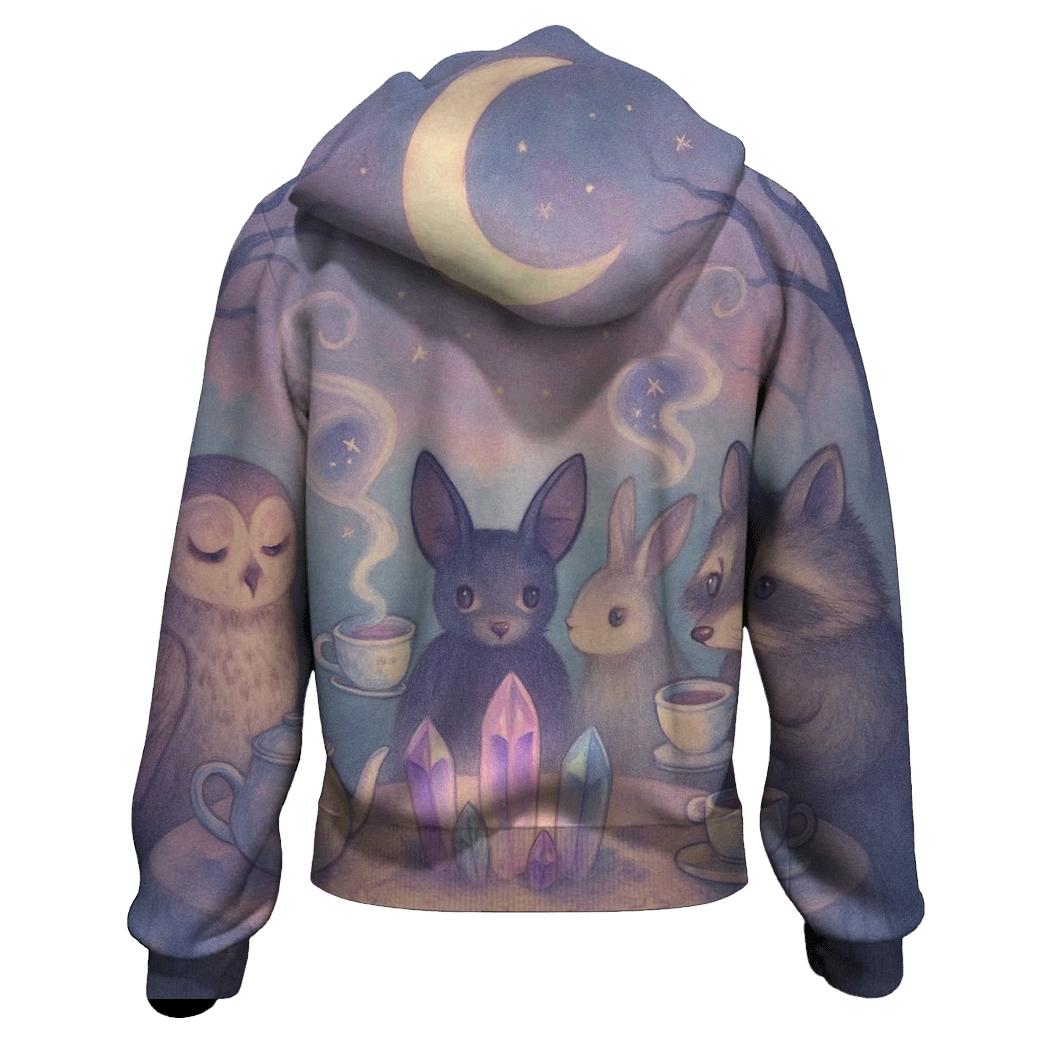 Midnight Tea Menagerie graphic hoodies
