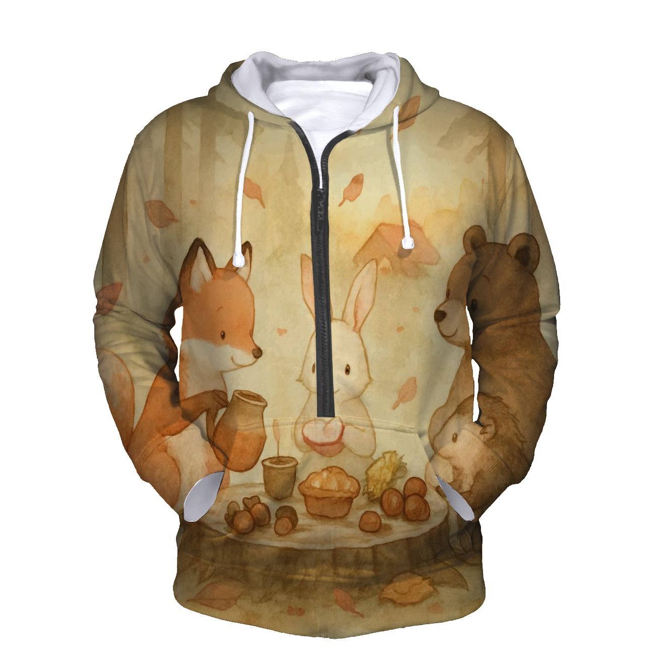 Woodland Feast Circle lightweight hoodies
