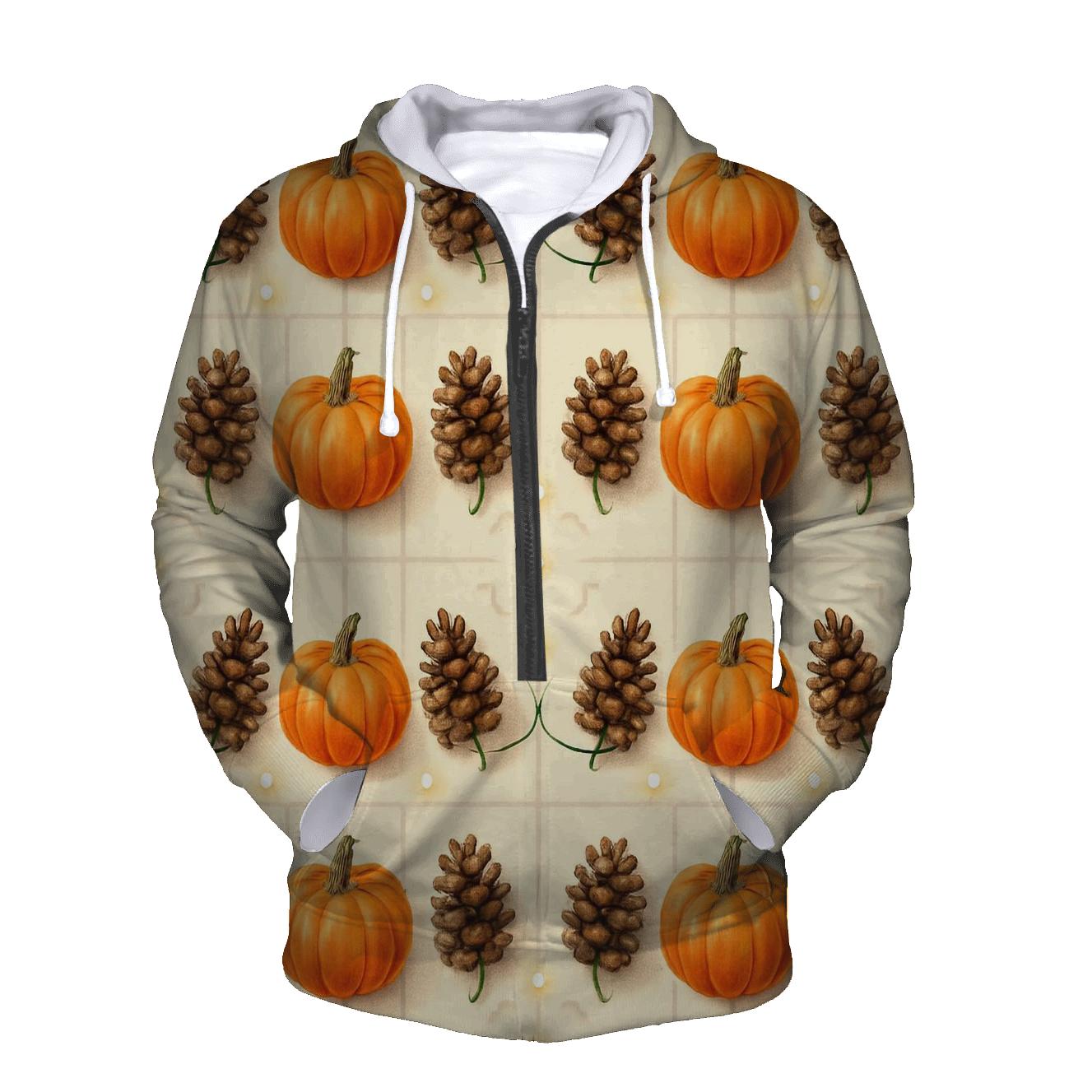 Pinecone Pumpkin Tile Lattice heavyweight hoodies